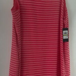 Tommy Hilfiger Coral and White Striped Long Sleeve Top